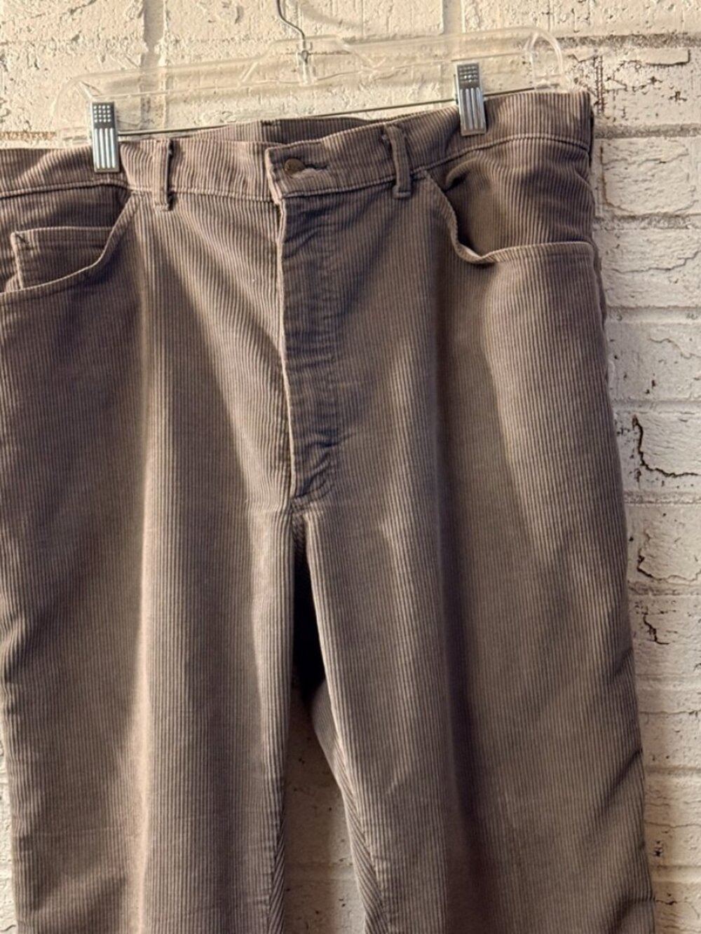 Vintage L.L.Bean Mens Gray Corduroy Pants Straight Leg 5 Pocket Classic